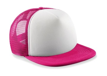 Czapka Vintage Trucker Beechfield Fuchsia/White