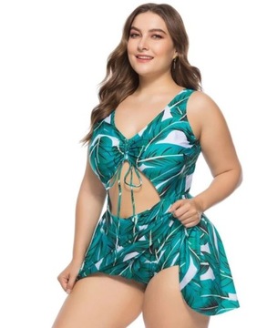 STRÓJ KĄPIELOWY JEDNOCZĘŚCIOWY PLUS SIZE SUKIENKA