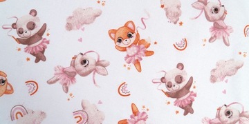 Poszewka 40x60 z haftem imię do przedszkola podpis z misiami w spódniczkach