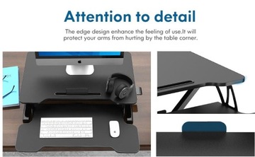 Настольная подставка 64 см, регулируемая по высоте, с подставкой для ноутбука