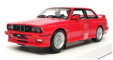 BBURAGO 1:24 BMW M3 1988 RED CZERWONY METALOWY MODEL