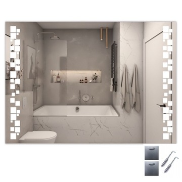 LUSTRO LED 100x60 cm ŁAZIENKOWE LEDOWE POZIOME PODŚWIETLANE ORCHID