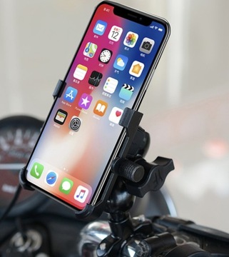 ДЕРЖАТЕЛЬ ДЛЯ МОТОТЕЛЕФОНА ТИСКИ ТВЕРДОЕ МЕТАЛЛИЧЕСКОЕ ЗАРЯДНОЕ УСТРОЙСТВО 3.4A QC 3.0