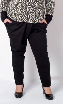 Spodnie Zakładane Czarne Dzianina r. 54 PLUS SIZE
