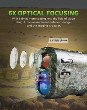 ЦИФРОВОЙ ЛАЗЕРНЫЙ ДАЛЬНОМЕР ГОЛЬФ-ТЕЛЕСКОП 600м