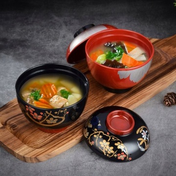 Японские рисовые миски для супа мисо с крышкой