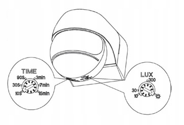 Накладной, настенный датчик движения PIR IP44, угловой