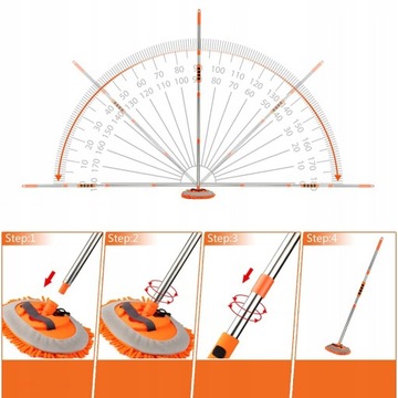 ЩЕТКА ДЛЯ МОЙКИ АВТОМОБИЛЯ НА РУЧКЕ ТЕЛЕСКОПИЧЕСКАЯ ШВАБРА 2 В 1 ИЗ МИКРОФИБРЫ