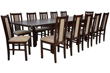 12 x krzesło + STÓŁ 100x200/300 okleina ORZECH
