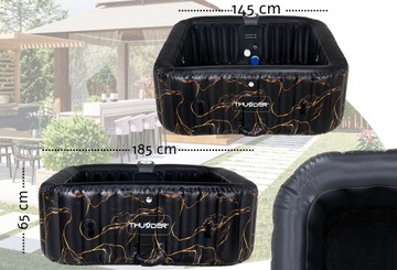 Надувной СПА на 6 человек для сада, бассейн с гидромассажем, светодиодное освещение, Wi-Fi.