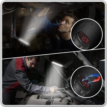 МОЩНАЯ ЛАМПА ДЛЯ МАСТЕРСКОЙ COB СВЕТОДИОДНАЯ ЛАМПА КРЮЧОК С МАГНИТОМ АККУМУЛЯТОРНАЯ