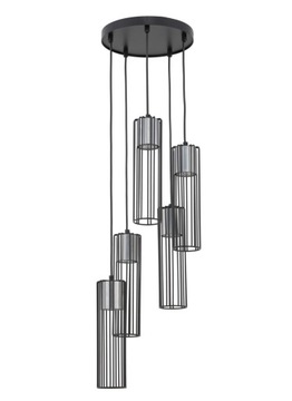 SIGMA Nowoczesna lampa LED FOBIA 5 lampa wisząca koło czarny/srebrny LED
