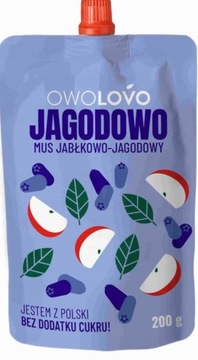 OWOLOVO Mus Owocowy dla Dzieci JAGODOWO 200g