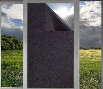 FOLIA ELEKTROSTATYCZNA DO SZYB 90*200CM CZARNY ZACIEMNIAJĄCA PRYWATNOŚĆ