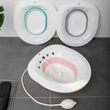 Сидячая ванна для унитаза Sitz Умывальник со смывом в промежности Белый Розовый