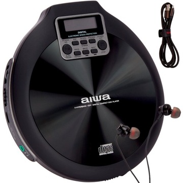 DISCMAN PRZENOŚNY ODTWARZACZ CD AIWA PCD-810BK + ETUI I BATERIE