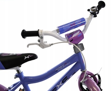 ВЕЛОСИПЕД ДЛЯ ДЕВОЧКИ 16 ДЮЙМОВ, БОКОВЫЕ КОЛЕСА, ФИОЛЕТОВЫЙ ВЕЛОСИПЕД + НАПРАВЛЯЮЩИЕ