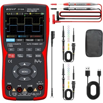 OSCYLOSKOP CYFROWY 3w1 MULTIMETR MIERNIK ZOYI ZT-703S 2 KANAŁY +