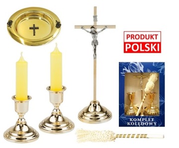 STYLOWY WYSOKI ZŁOTY ZESTAW KOMPLET KOLĘDOWY kolęda