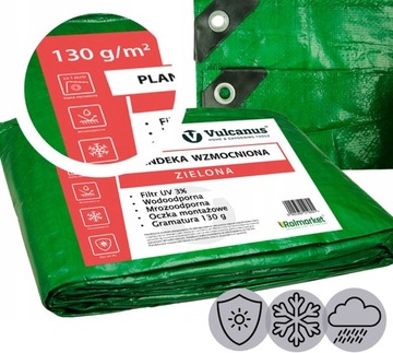 GRUBA PLANDEKA ZBROJONA OKRYCIOWA PŁACHTA mrozoodporna ochrona UV 4x8 m