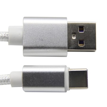 Кабель USB Type C для зарядки PS5, 3 м, серебряная оплетка