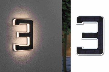 Oprawa elewacyjna SOLAR LED numer domu 3 3000K IP44 czarna