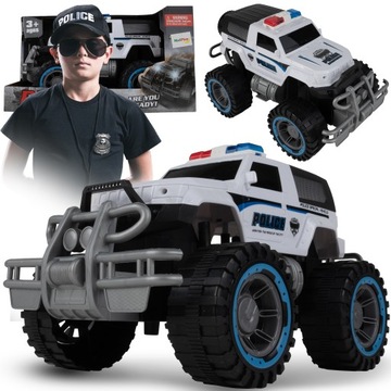 SAMOCHÓD AUTO MONSTER POLICJA Z NAPĘDEM RADIOWÓZ