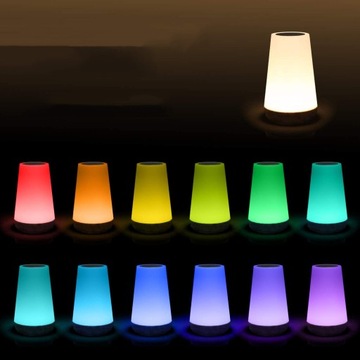 BEZPRZEWODOWA LAMPKA LAMPKA NOCNA 13 KOLORY DOTYKOWA RGB PILOT
