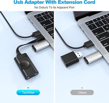 TechRise ВНЕШНЯЯ USB ЗВУКОВАЯ КАРТА СТЕРЕО РАЗВЕТВИТЕЛЬ
