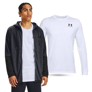 KOSZULKA UNDER ARMOUR LONGSLEEVE DŁUGI RĘKAW PRZEWIEWNA BAWEŁNA 1329585-100