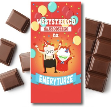 CZEKOLADA LUX EMERYTA EMERYTKI `Na emeryturze wszystkiego najsłodszego