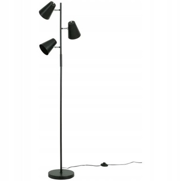 LAMPA Podłogowa Stojąca CZARNA 3xSPOT 146cm Loft