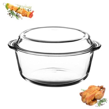NACZYNIE ŻAROODPORNE okrągłe 24 cm Z POKRYWKĄ 4 l Excellent Ambition