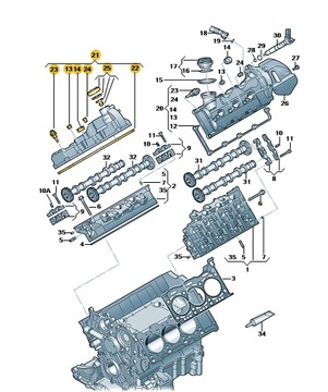 KRYT VENTILU VW/AUDI 059103470AS. VÝROBEK NOVÝ ORIGINÁLNÍ