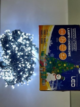 FLASH 1000LED Wesołoch..Świąt Lampki Choinkowe BIAŁE ZIMNE ZEW/WEW 1000 LED