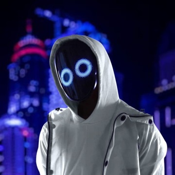 MASKA ZMIENNA NA HALLOWEEN LED ŚWIECĄCA PROGRAMOWALNA APP KONTROLA GEST