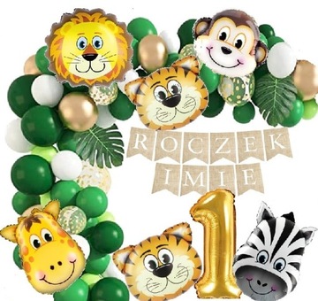 BALONY SAFARI zwierzątka ZOO boho ROCZEK IMIĘ