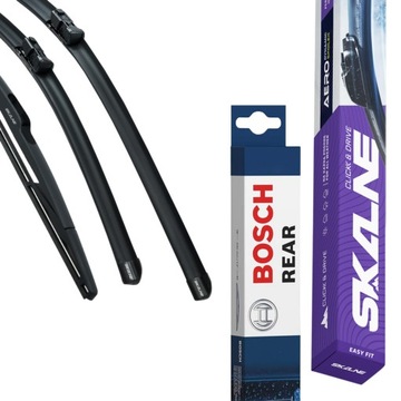 SKALNE + BOSCH WYCIERACZKI PRZÓD + TYŁ VOLVO V50 08.2005-12.2012