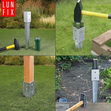 Основание приводного столба 45х45мм для анкерного кронштейна перголы 550мм оцинкованное 1 шт.