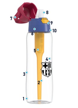 Бутылка для воды DAFI SOLID LEWANDOWSKI FC Barcelona