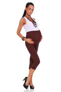 CIĄŻOWE LEGGINSY 3/4 - BAWEŁNA GETRY PREG34 - S