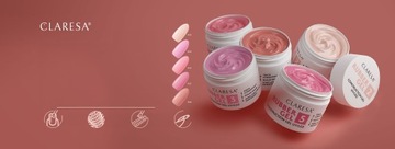 Claresa RUBBER GEL żel do paznokci budowania przedłużania builder 3 90g