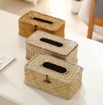 BOHO ОРАНЖЕВЫЙ КОНТЕЙНЕР ДЛЯ САЛФЕТОК С ТРАВОЙ