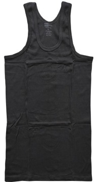 PODKOSZULKA MĘSKA 100% BAWEŁNA PRĄŻEK CZARNA - 4XL
