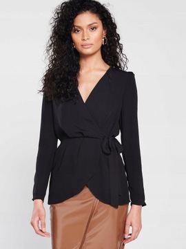 Elegancka bluzka kopertowa z falbaną / RIVER ISLAND/ 32/XXS
