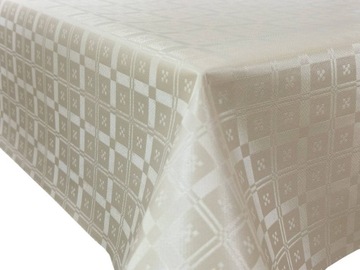 Cerata na Metry Obrus Ceratowy na Wymiar Ecru Kratka 120x140 cm