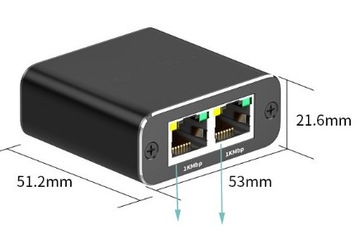 Адаптер мини-переключатель-сплиттер LAN Ethernet RJ45 2xRJ45 1000M 1 ГБ