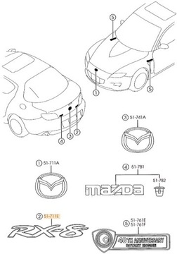 ZNAK ZADNÍ MAZDA RX-8 F15151721A ORIGINÁLNÍ