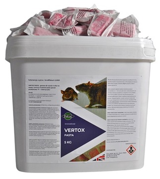 VERTOX 5kg TRUTKA NA SZCZURY I MYSZY W POSTACI PASTY BRODIFAKUM