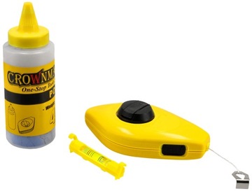 Трассирующий шнур Веревка для трассировки 15 м + спиртовой уровень + набор порошков